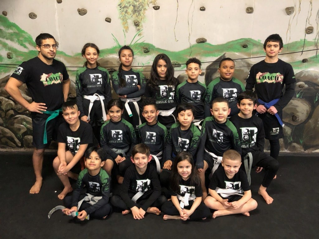 Kids martial arts group class at Jungle Gym Martial Arts in the Bronx